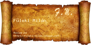 Füleki Milán névjegykártya