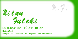 milan fuleki business card
